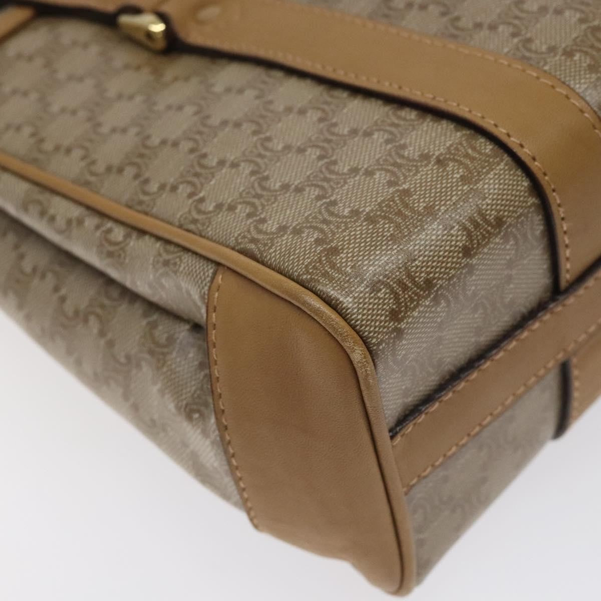 Celine Vintage Macadam Handbag Canvas, BEIGE, CANVAS, Handbag