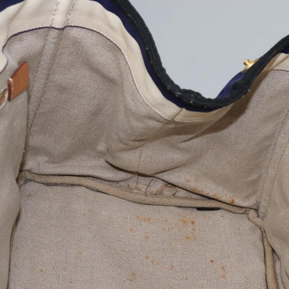 Prada Canapa Open Tote Canvas, BLUE, CANVAS, Tote bag