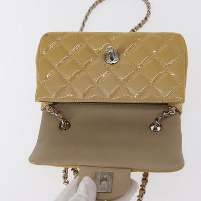 Chanel Vintage Classic Single Flap Bag Quilted Patent, YELLOW, PATENT_LEATHER, Shoulder bag