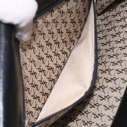 Saint Laurent Vintage Envelope Flap Clutch Leather, BLACK, LEATHER, Clutche & pouche