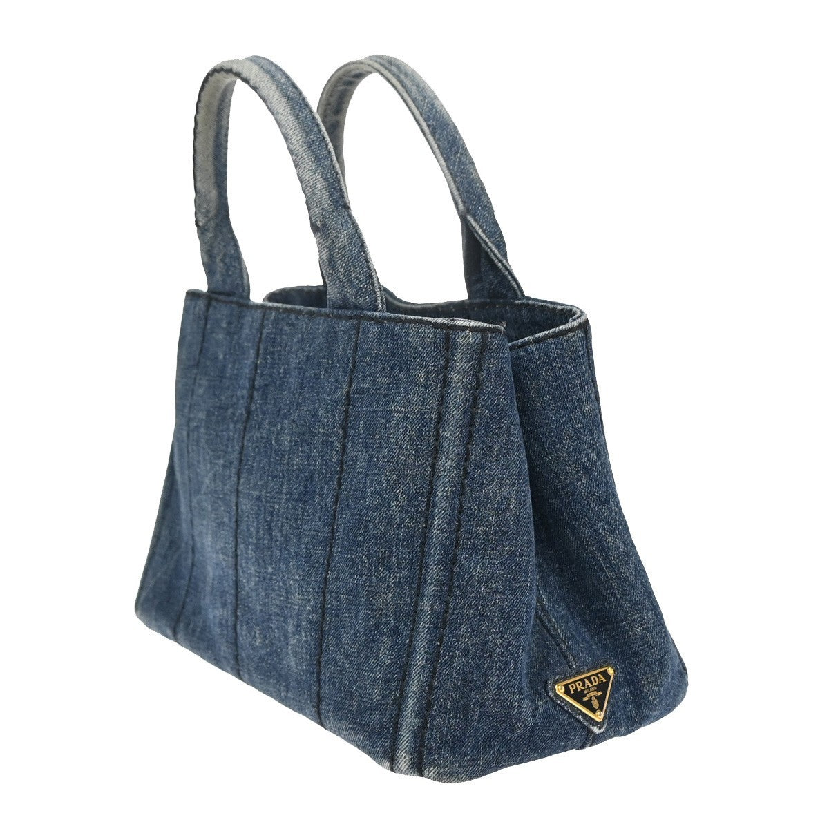 Prada Canapa Open Tote Denim, BLUE, DENIM_JEANS, Tote bag