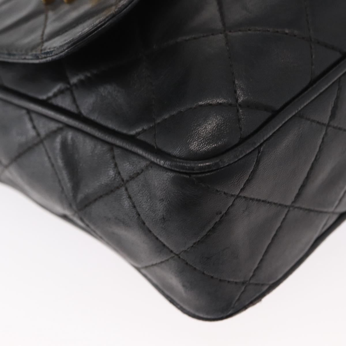 Chanel CC Chain & Tassel Front Pocket Camera Bag Quilted Lambskin, BLACK, LEATHER, Shoulder bag