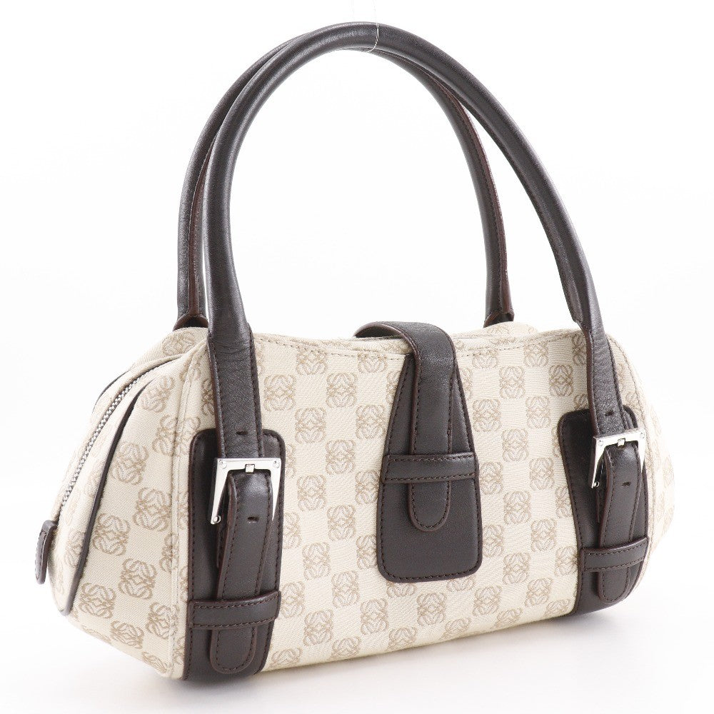 Loewe Vintage Anagram Handbag Canvas with Leather, BEIGE, CANVAS, Tote bag