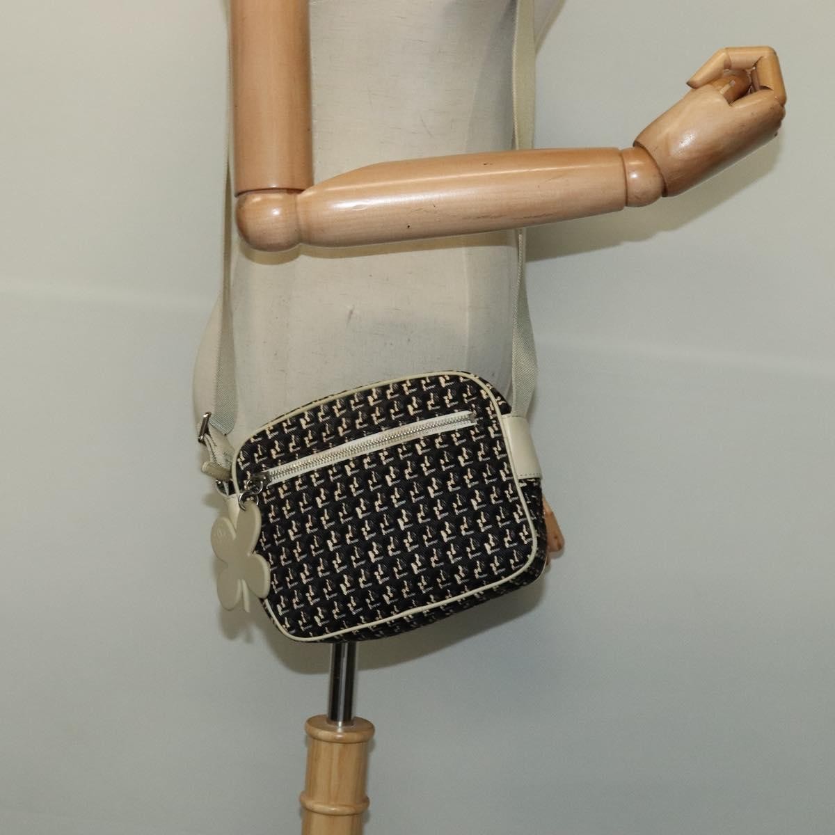 Chanel Vintage Clover Camera Bag Printed Canvas, BLACK, CANVAS, Shoulder bag