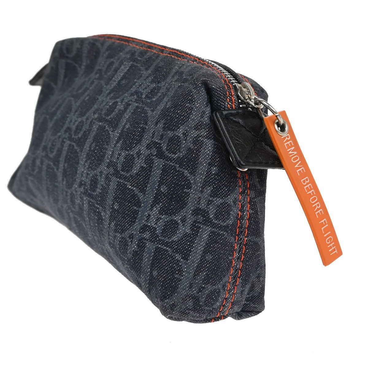 Christian Dior Flight pouch Trotter Pattern Denim, BLUE, DENIM_JEANS, Clutche & pouche