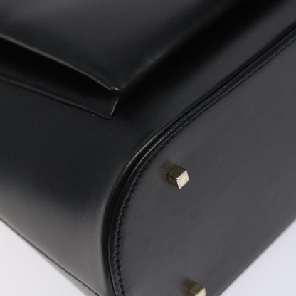 Salvatore Ferragamo Vintage Zip Handbag Leather, BLACK, LEATHER, Handbag