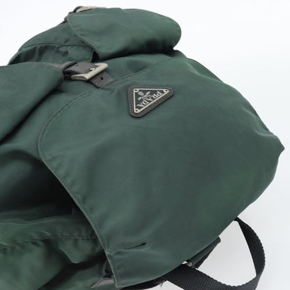Prada Double Front Pocket Backpack Tessuto, Green, Nylon, Backpack