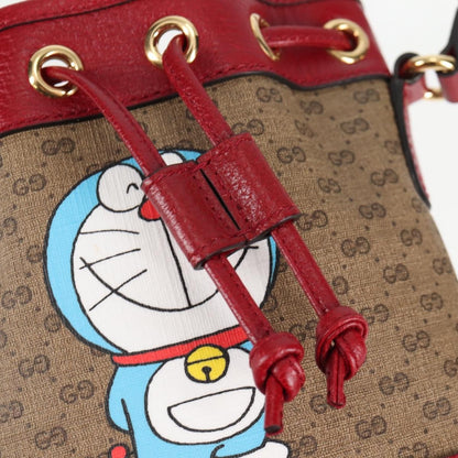 Gucci Doraemon Bucket Bag Printed Mini GG Coated Canvas, BEIGE, PVC, Crossbody bag