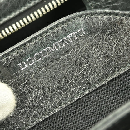 Balenciaga Giant Studs Envelope Clutch Leather, BLACK, LEATHER, Clutche & pouche