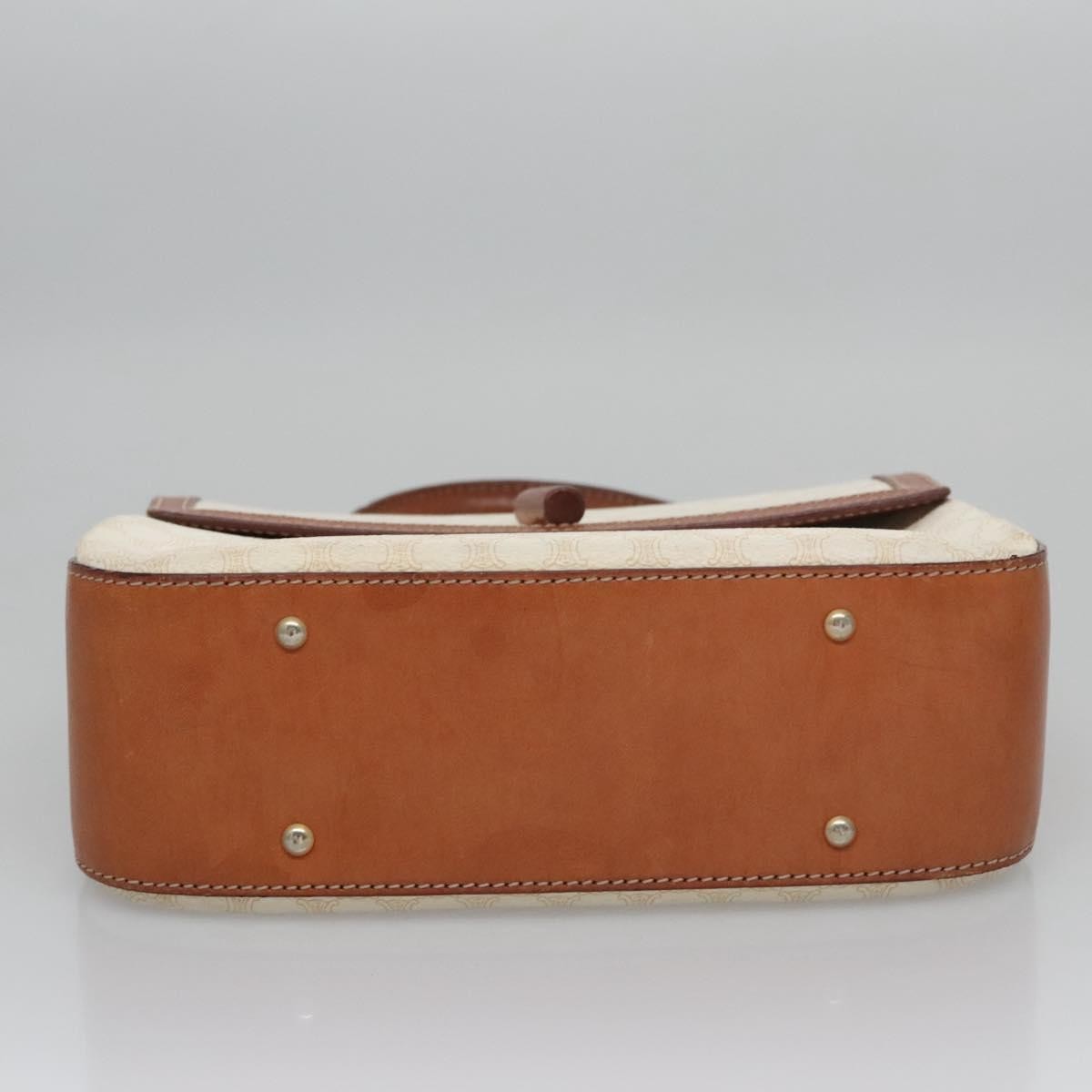 Celine Vintage Convertible Top Handle Bag Macadam Coated Canvas, WHITE, CANVAS, Handbag