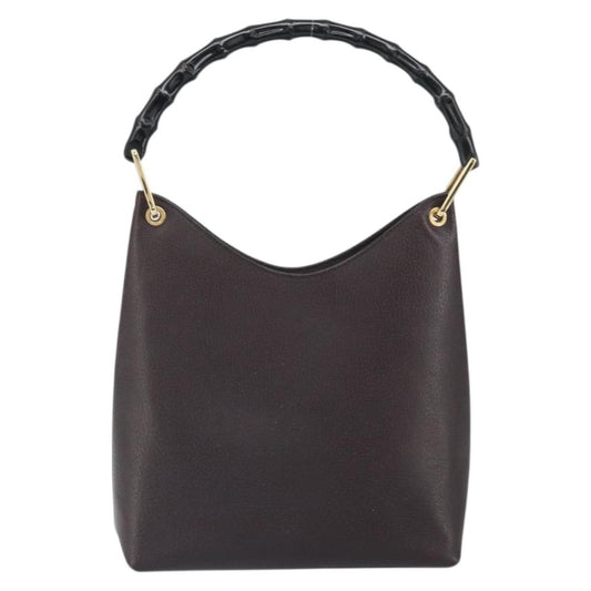 Gucci Vintage Bamboo Hobo Leather, BROWN, LEATHER, Shoulder bag