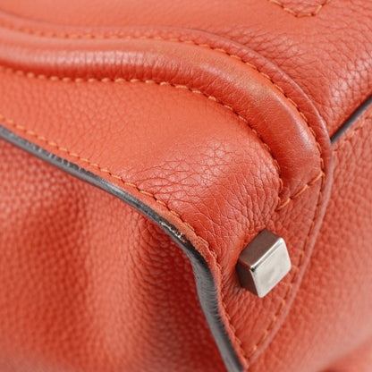 Celine Luggage Bag Grainy Leather, ORANGE, LEATHER, Handbag