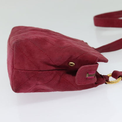 Chanel Vintage Diamond CC Camera Bag Quilted Suede, PINK, SUEDE, Shoulder bag