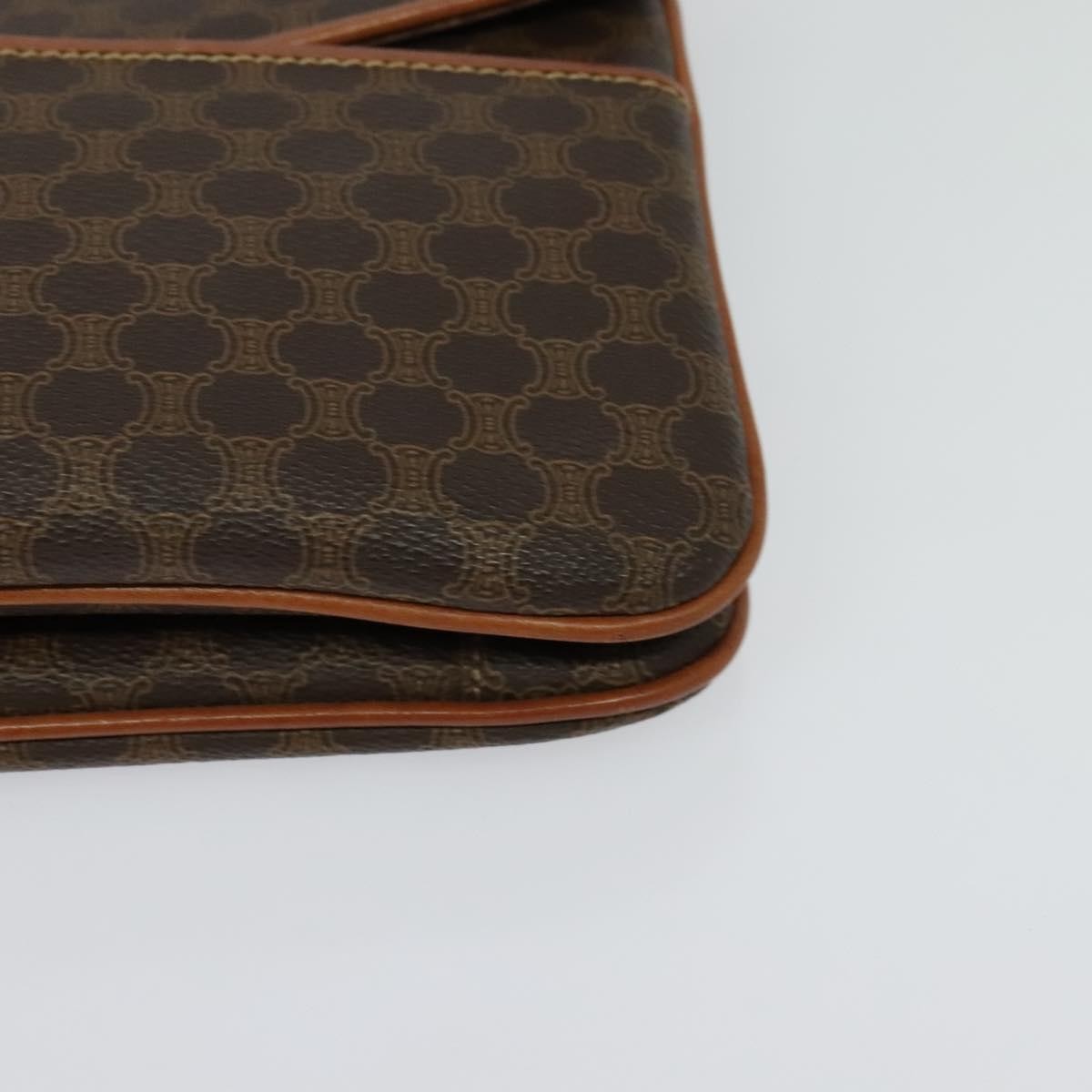 Celine Macadam Shoulder Bag PVC Leather, BROWN, CANVAS, Shoulder bag