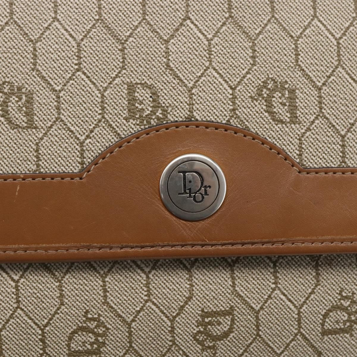 Christian Dior Vintage Honeycomb chain Canvas, BEIGE, CANVAS, Shoulder bag