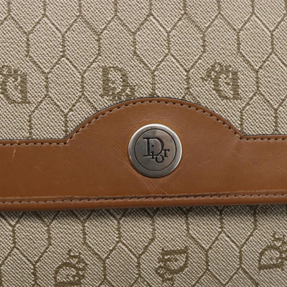 Christian Dior Vintage Honeycomb chain Canvas, BEIGE, CANVAS, Shoulder bag