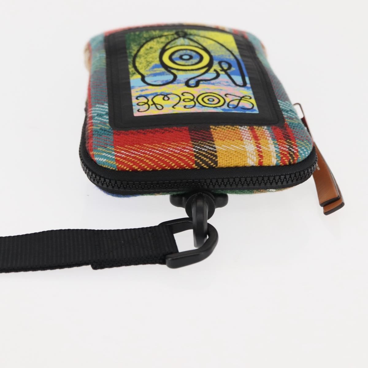 Loewe Eye/Loewe/Nature Zip Neck Pouch Canvas with Applique, MULTICOLOUR, CANVAS, Clutche & pouche