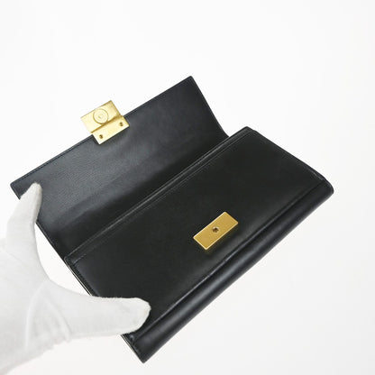 Saint Laurent Bellechasse Flap Wallet Leather, BLACK, LEATHER, Wallets