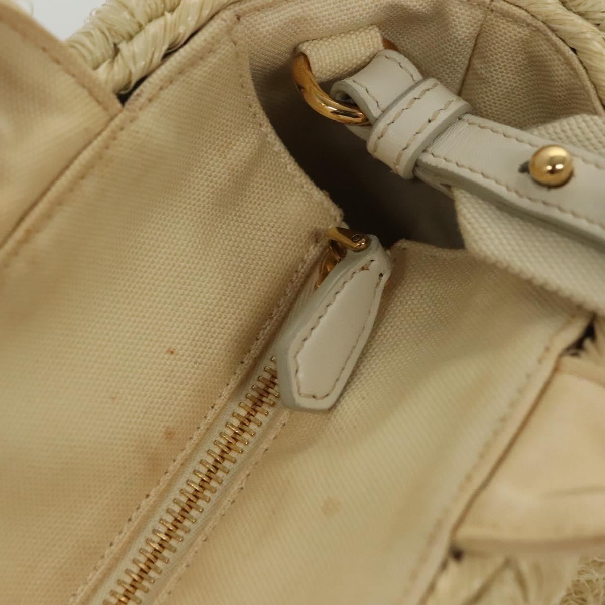 Prada Fringe Wicker Tote Woven Straw, GOLD, WOOD, Handbag