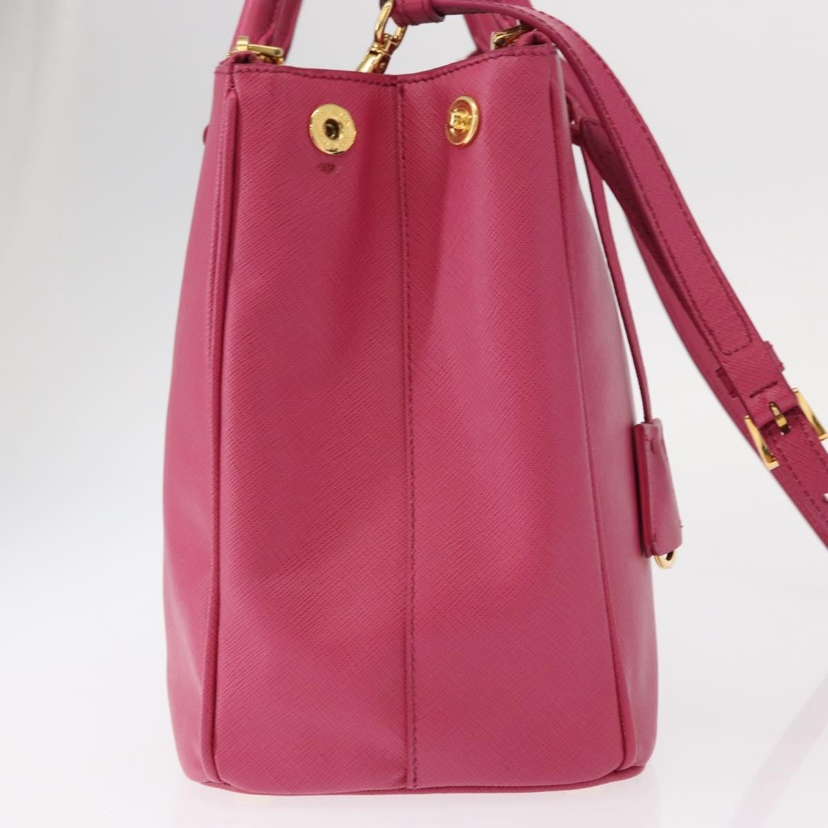 Prada Double Zip Lux Tote Saffiano Leather, PINK, LEATHER, Handbag