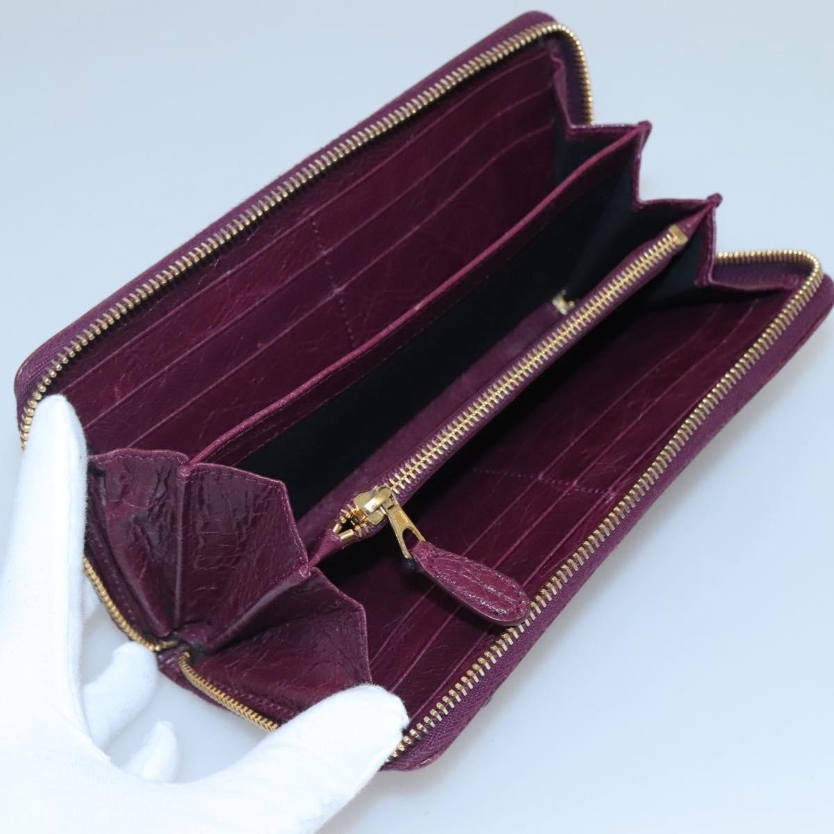 Balenciaga Classic Continental Zip Around Wallet Leather, PURPLE, LEATHER, Wallets