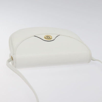 Christian Dior Flap Shoulder Bag Leather, WHITE, LEATHER, Shoulder bag
