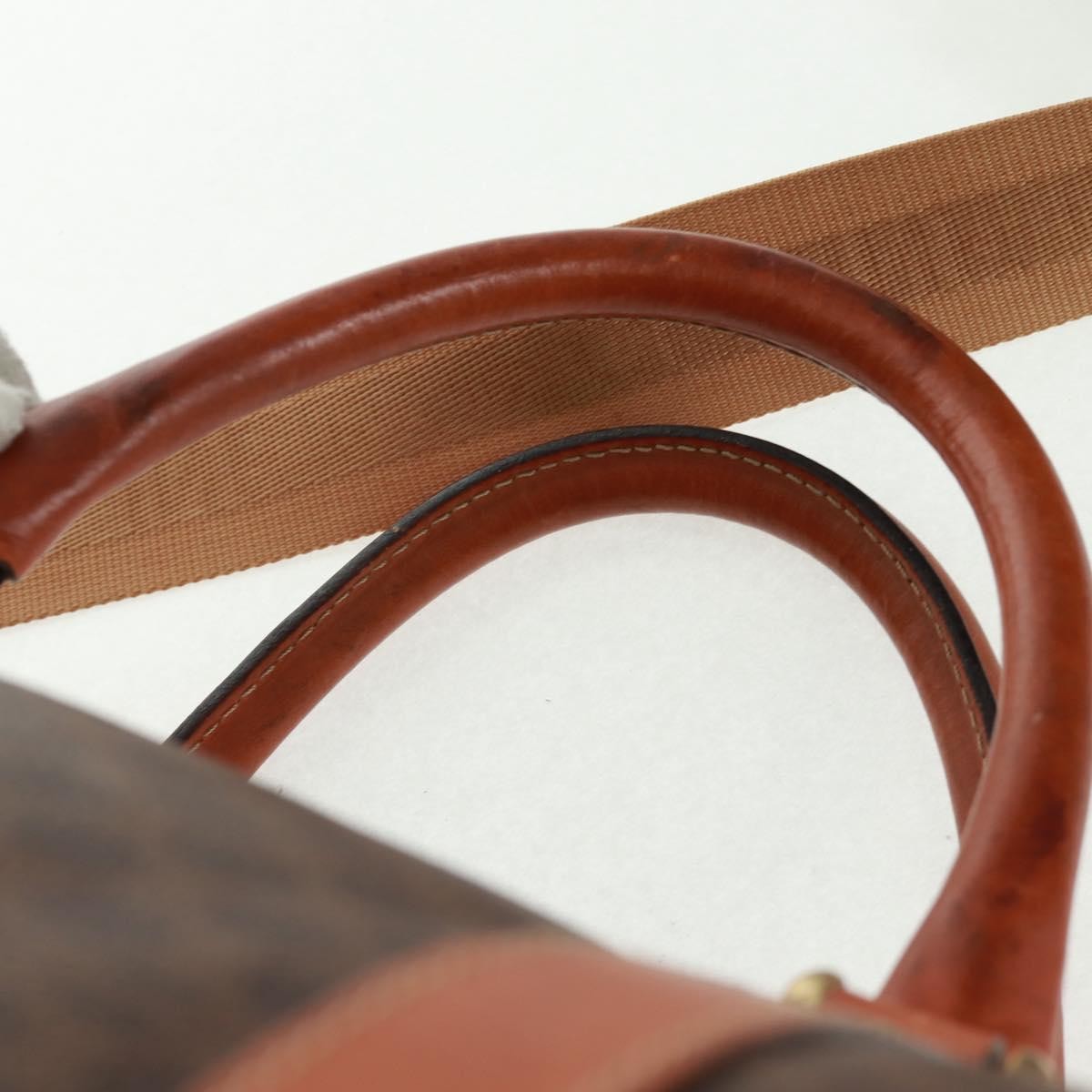 Celine Vintage Macadam Boston bag Canvas and Leather, BROWN, CANVAS, Travel bag