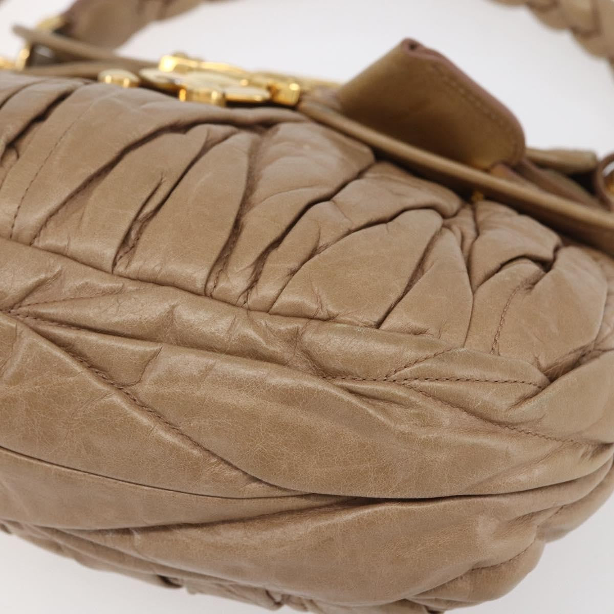 Miu Miu Coffer Convertible Hobo Matelasse Leather, BEIGE, LEATHER, Handbag