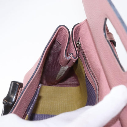 Gucci Bamboo Daily Top Handle Bag Leather, PINK, LEATHER, Handbag