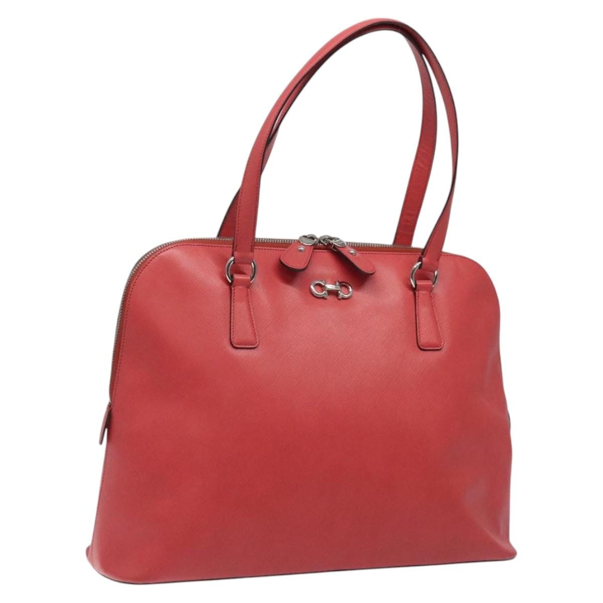 Salvatore Ferragamo Gancini handbag Leather, PINK, LEATHER, Handbag