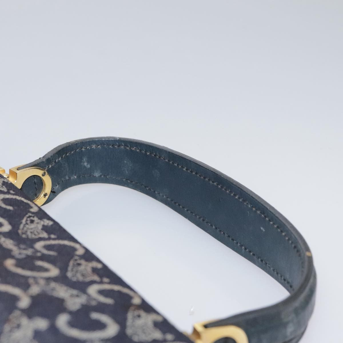 Celine C Sulky Handbag Canvas, NAVY, CANVAS, Handbag