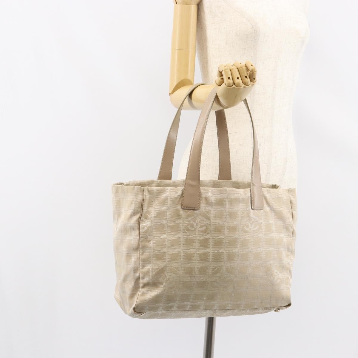 Chanel Travel Line Tote Nylon, BEIGE, NYLON, Tote bag