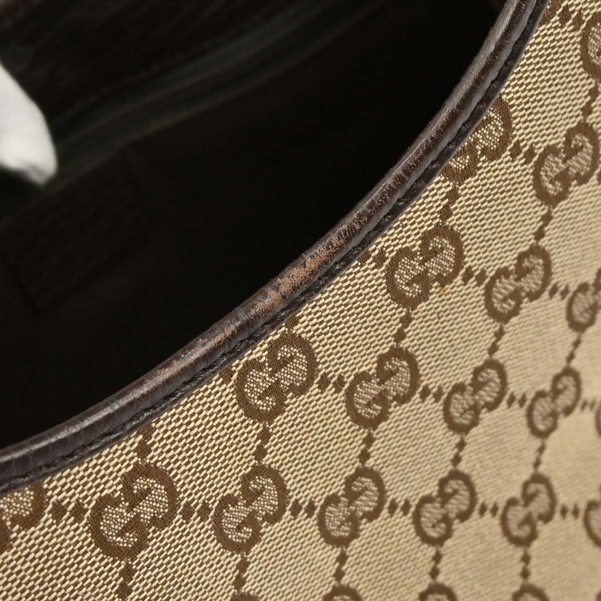 Gucci Vintage Jackie Handbag Canvas, BEIGE, CANVAS, Handbag