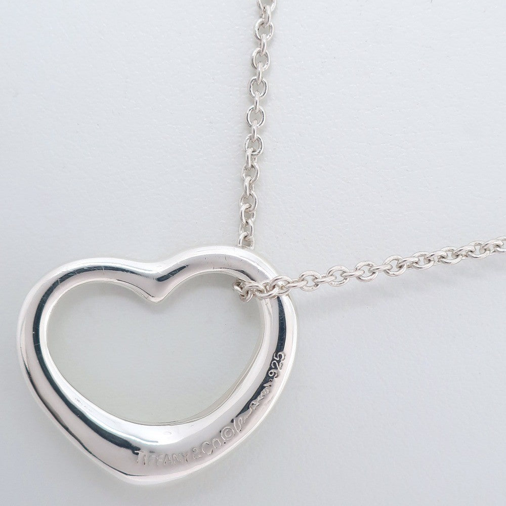 Tiffany & Co. Elsa Peretti Open Heart Pendant Necklace Sterling Silver, SILVER, SILVER, Necklace