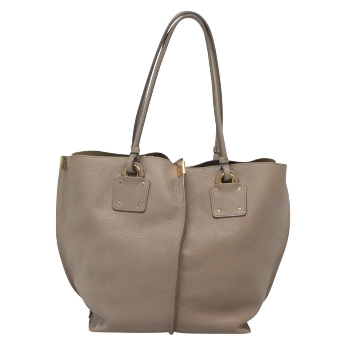 Chloe Vick Tote Leather, BEIGE, LEATHER, Tote bag