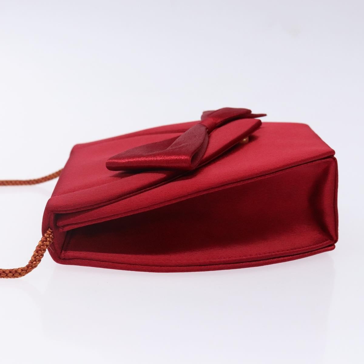 Saint Laurent Vintage Flap Crossbody Bag Silk, RED, SATIN, Clutche & pouche
