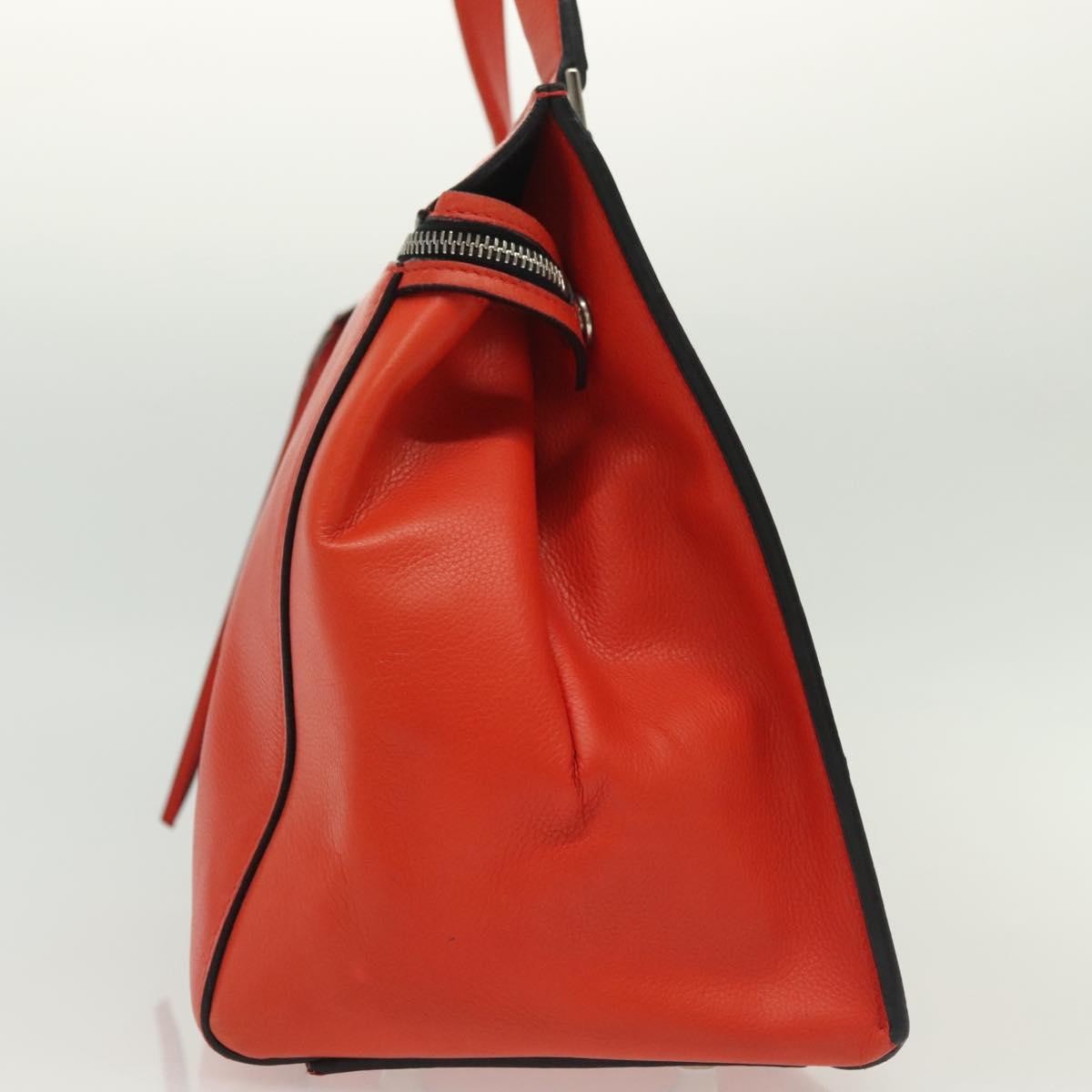 Celine Edge Bag Leather, ORANGE, LEATHER, Handbag