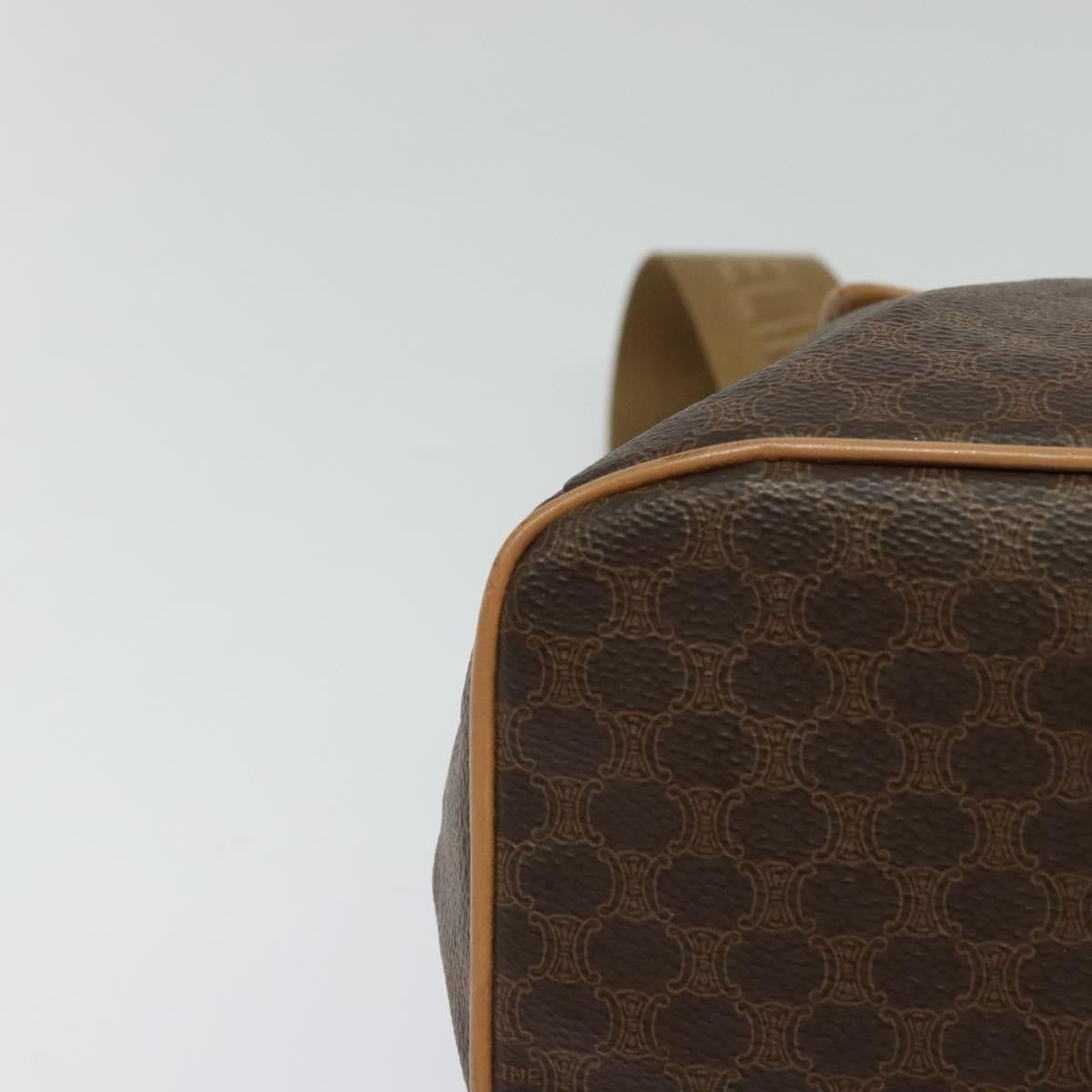 Celine Vintage Macadam Backpack Canvas and Leather, Brown, Canvas, Backpack