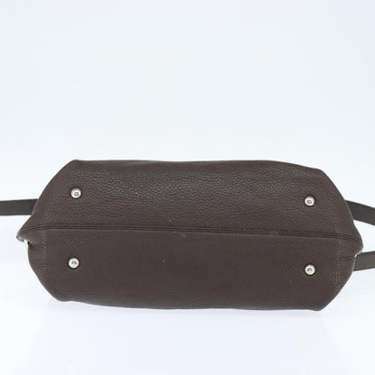 Salvatore Ferragamo Gancini handbag Leather, BROWN, LEATHER, Handbag