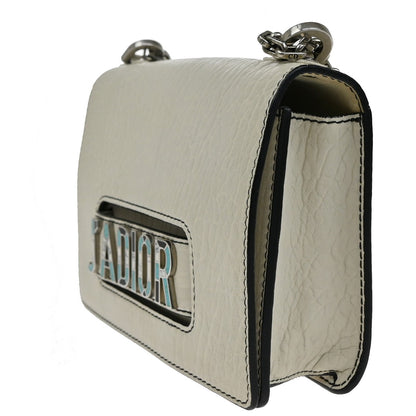 Christian Dior J'Adior Flap Bag Canyon Grained Lambskin with Mosaic Detail, WHITE, LEATHER, Shoulder bag