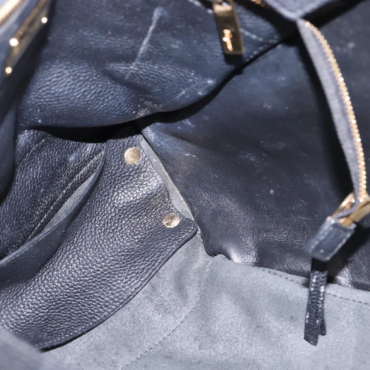 Salvatore Ferragamo Amy Tote Pebbled Leather, BLACK, LEATHER, Tote bag