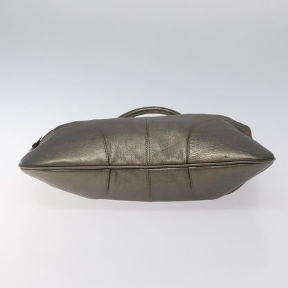 Salvatore Ferragamo Gancini Tote Leather, SILVER, LEATHER, Tote bag