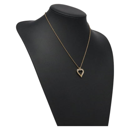 Christian Dior Logo Heart Pendant Necklace Metal, GOLD, METAL, Necklace