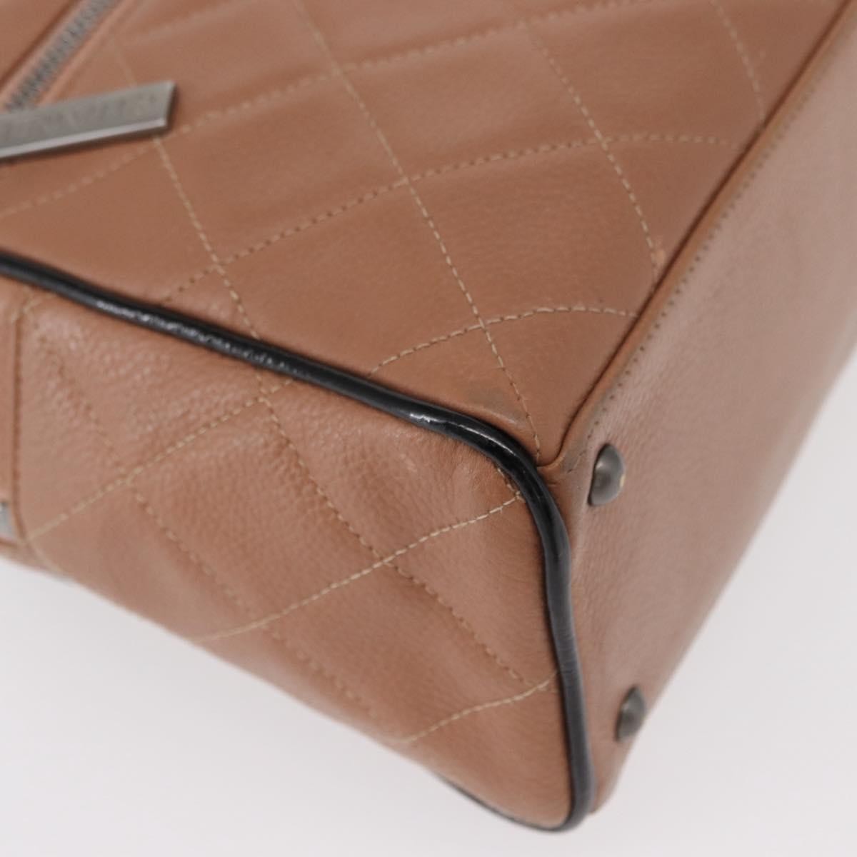 Chanel Embossed Logo Bowler Bag Quilted Caviar, BEIGE, LEATHER, Handbag