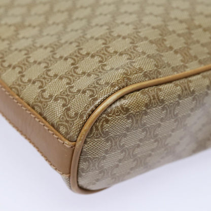 Celine Vintage Macadam Shoulder Bag Canvas and Leather, Beige, Canvas, Shoulder Bag