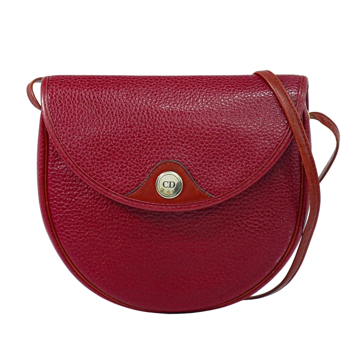 Christian Dior Vintage Shoulder Bag Leather, RED, LEATHER, Shoulder bag