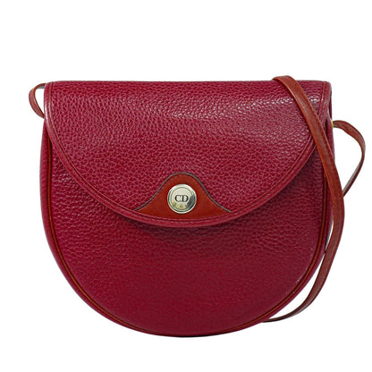 Christian Dior Vintage Shoulder Bag Leather, RED, LEATHER, Shoulder bag