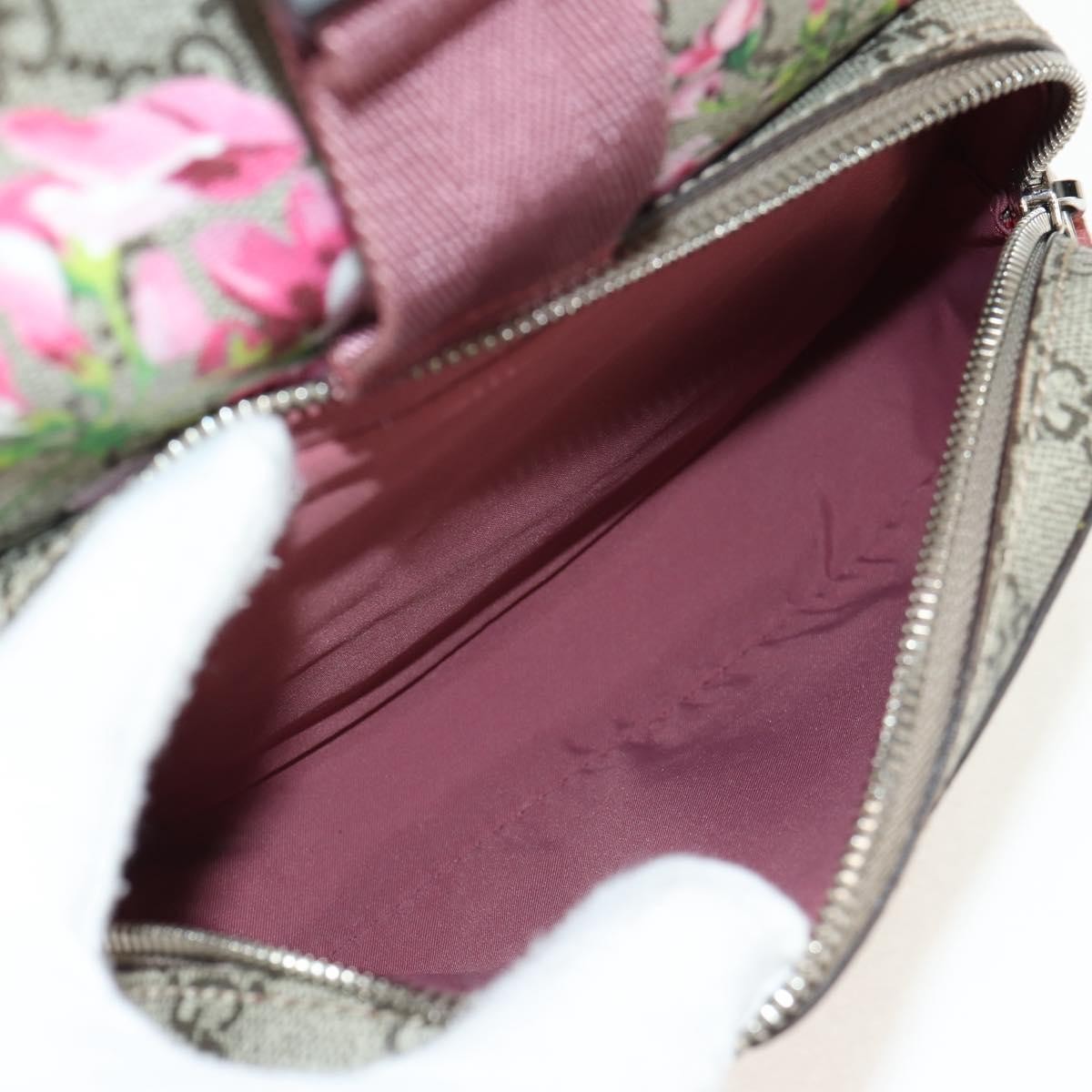 Gucci Buckle Backpack Blooms Print GG Coated Canvas, BEIGE, CANVAS, Backpack