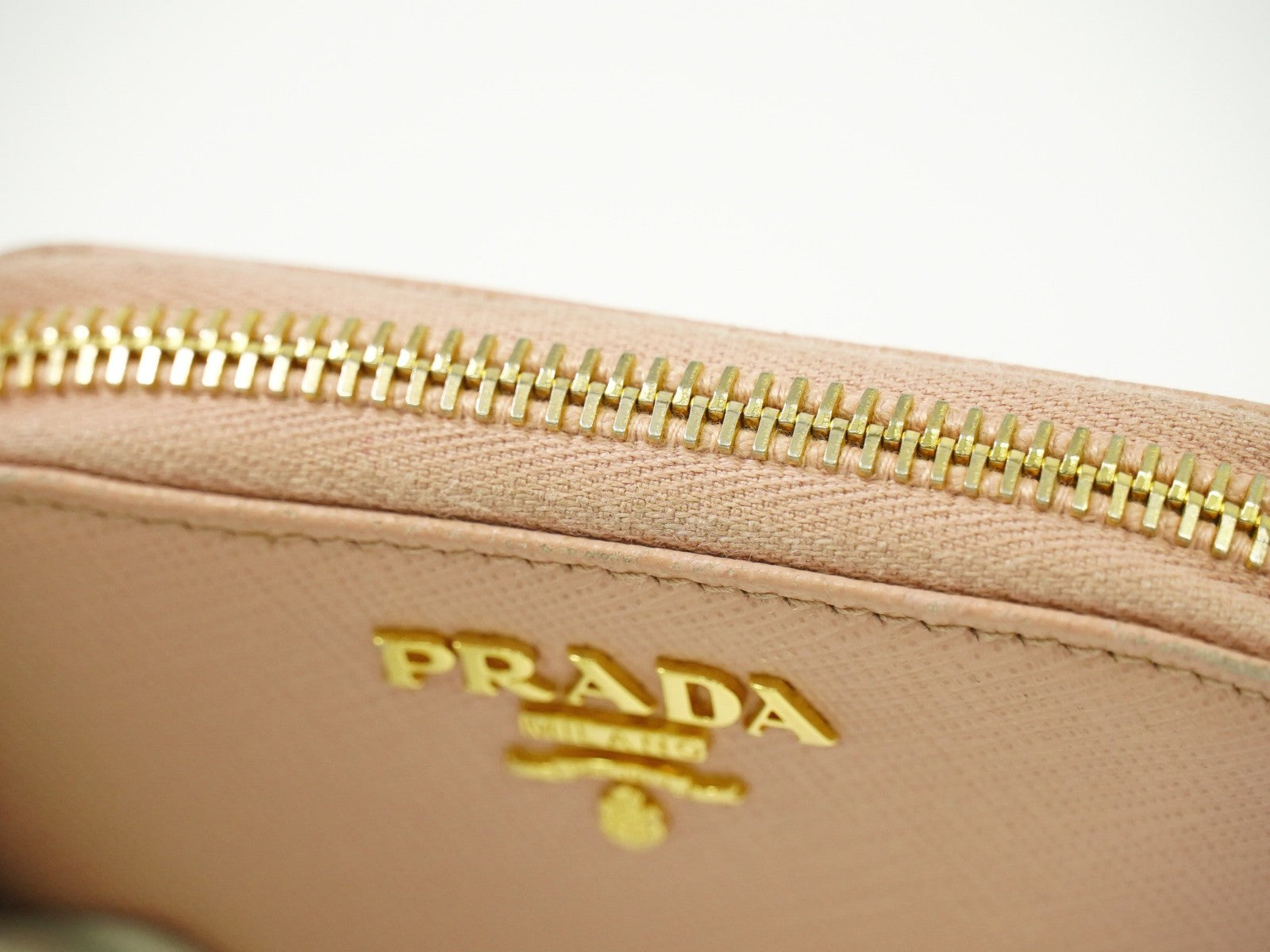 Prada Saffiano Coin Purse Leather, PINK, LEATHER, Wallets