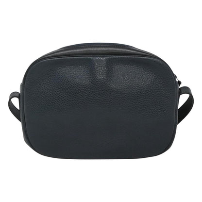 Christian Dior Vintage Flap Crossbody Bag Leather, NAVY, LEATHER, Shoulder bag